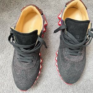 Christian Louboutin Purple and Black glitter Loubishark sneakers size EU44